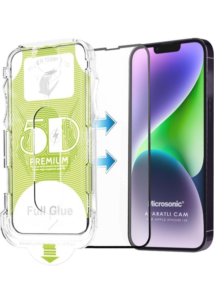 Apple iPhone 16E Magic Uygulama Aparatlı Tam Kapatan Ekran Koruyucu Siyah