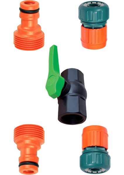 Bahçe Hortumu Jaklı Vana Bağlantı Seti 3/4" Üç Çeyrek