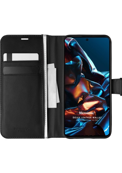 Xiaomi Poco X5 Pro Kılıf Delux Leather Wallet Siyah