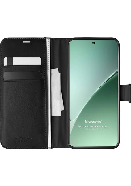 Xiaomi 15 Pro Kılıf Delux Leather Wallet Siyah
