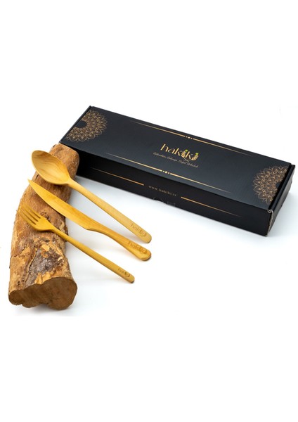 El Yapımı 3'lü Şimşir Yemek Seti modelleri