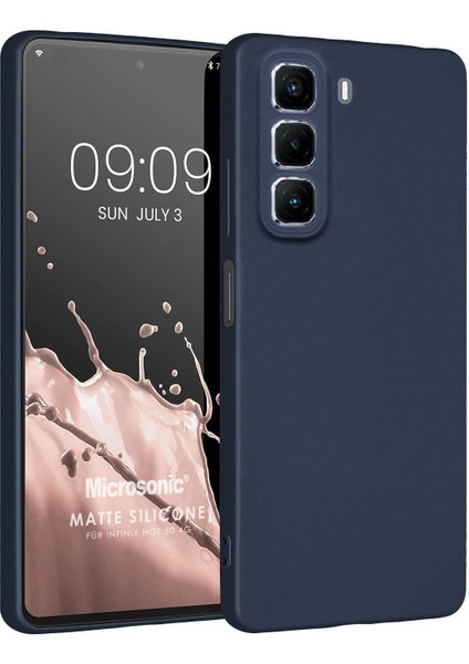 Matte Silicone Infinix Hot 50 4g Kılıf Lacivert
