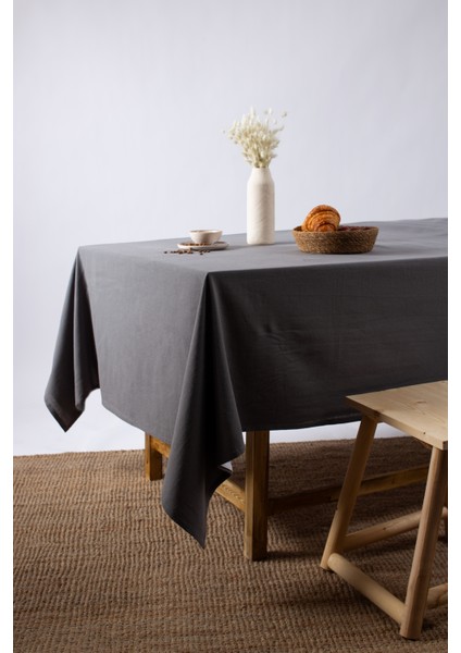 Premium | Keten Gri Masa Örtüsü 140 x 250 cm