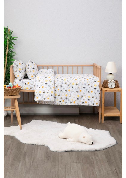 Baby %100 Pamuk Astronot Bebek Nevresim Takımı - Gri