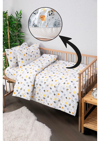 Baby %100 Pamuk Astronot Bebek Nevresim Takımı - Gri
