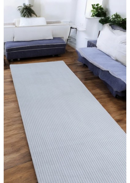Relax Gri Kaymaz Tabanlı Kesme Kabartmalı Salon Koridor Mutfak Halı