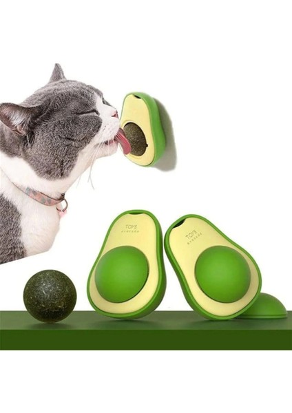 Avokado Doğal Catnipli Yenilebilir Kedi Nanesi Otu Oyun Topu Oyuncağı Kedi Yalama Topu