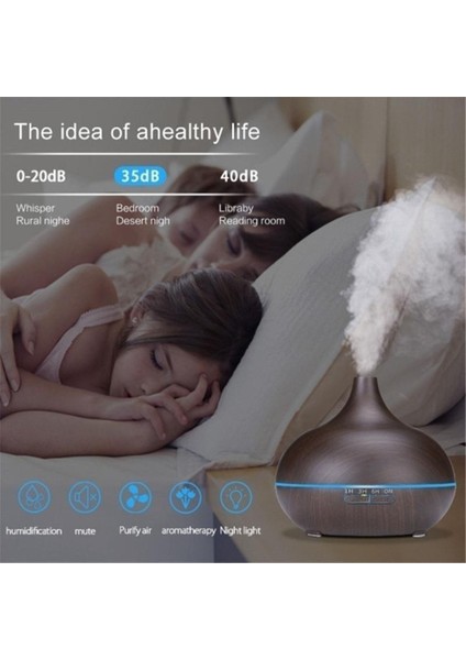 Uzaktan Kumandalı 550ML Aroma Difüzörü Ultrasonik Hava Nemlendirici Buhar Makinesi 7 Renk LED modelleri