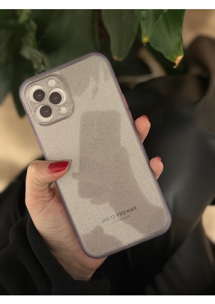 iPhone 12 Pro Max Şeffaf Simli Kılıf
