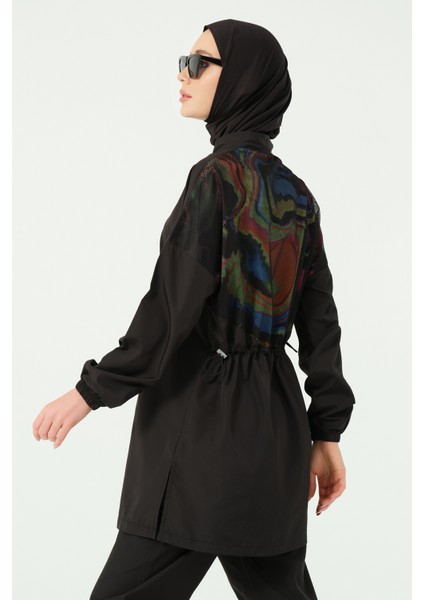 Arkası File Detaylı Tesettür Mayo