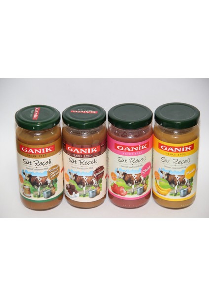 GANİK270 gr Mix Paket (Çilekli- Muzlu-Çikolatalı- Sade ) Süt Reçeli