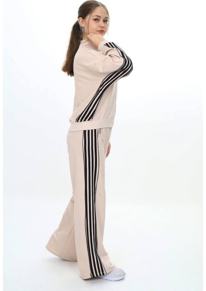 Kız Çocuk %100 Pamuk Oversize Alt&üst Uzun Kol Eşofman TAKIMI-AÜT-0026