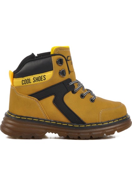 Ayakmod Cane F Sarı Deri Çocuk Bot modelleri