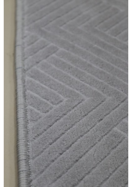 Merinos Anadolu Gri Kaymaz Tabanlı Kesme Kabartmalı Salon Koridor Mutfak Halı modelleri