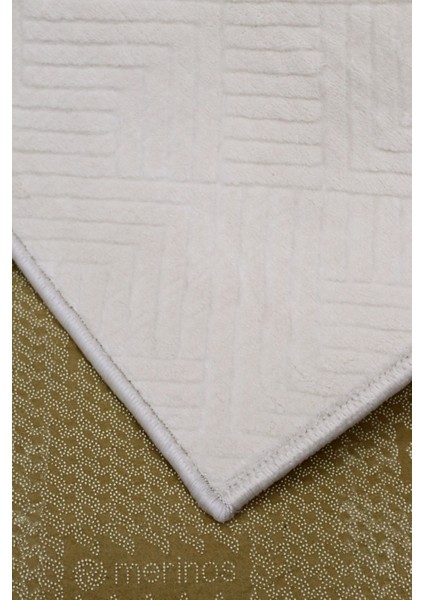 Merinos Anadolu Krem Kaymaz Tabanlı Kesme Kabartmalı Salon Koridor Mutfak Halı modelleri