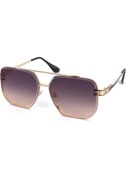 DC3064 Gold Füme Gold Degrade Pilot Kare Model Erkek Güneş Gözlüğü