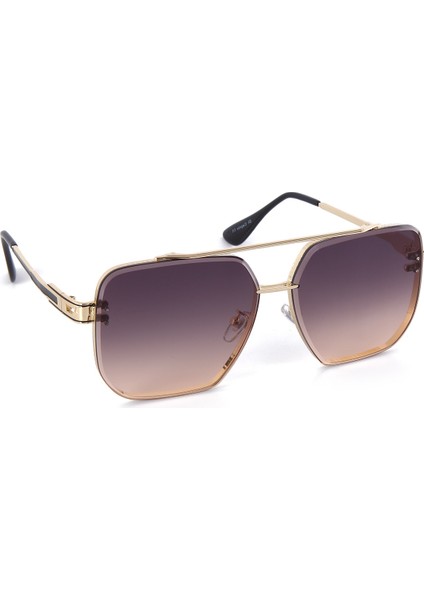 DC3064 Gold Füme Gold Degrade Pilot Kare Model Erkek Güneş Gözlüğü