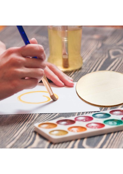 Inç Bitmemiş Ahşap Daire Yuvarlak Ahşap Parçalar Dıy Craft Projesi Boş Yuvarlak Süsler Ahşap Kesikler, Dekorasyon (Yurt Dışından) modelleri