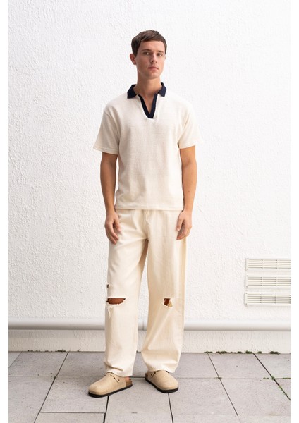 Polo Yaka Bej T-Shırt modelleri