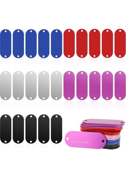 Metal Damgalama Boşlukları, 25 Parça Alüminyum Gravür Boşlukları Dikdörtgen Lazer Gravür Malzemeleri 2 Delikli (5 Renk) (Yurt Dışından) fiyatları