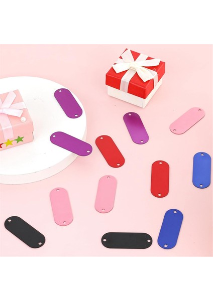 Metal Damgalama Boşlukları, 25 Parça Alüminyum Gravür Boşlukları Dikdörtgen Lazer Gravür Malzemeleri 2 Delikli (5 Renk) (Yurt Dışından) fırsatları