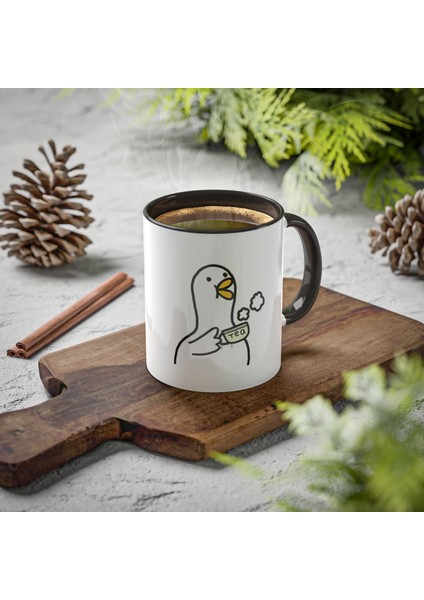 Çay Içen Ördek Baskılı Kupa