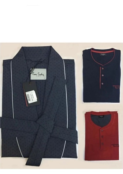 Erkek Geniş Kalıp Sabahlık ve Pijama Takımı 5 Parça Kutulu Set fırsatları