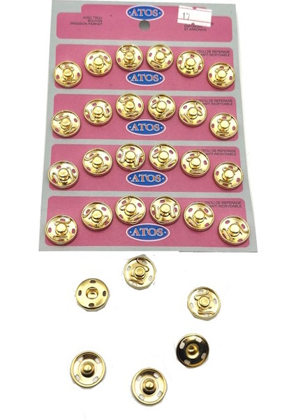 17 mm Çıt Çıt 24 Adet ( Sarı)