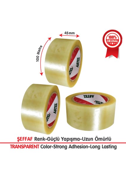 45MMX100M Şeffaf Koli Bandı – 60'lı Ekonomik Paket | Ekstra Güçlü Yapışkan, Dayanıklı ve Uzun Ömürlü Ambalaj Bandı fiyatları