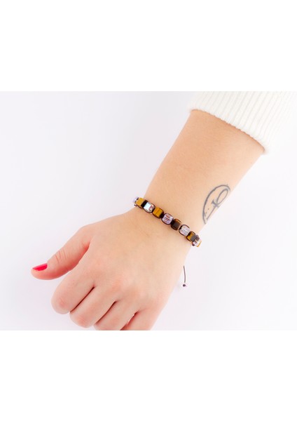 Enerji Dengeleyici Kaplan Gözü & Avusturya Kristali Bileklik – Şık & Doğal, Ayarlanabilir Kadın Bileklik