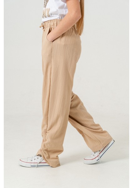 Kız Çocuk Yan Paça Büzgülü Pantolon 2559 modelleri