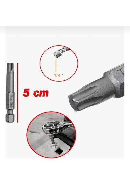 Yuvarlak Tork Bits Uç T 27 x 50 mm (10 Adet)