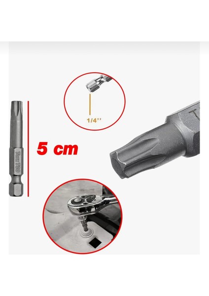 Yuvarlak Tork Bits Uç T 25X50 mm (10 Adet)