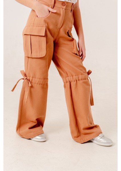 Kız Çocuk Tünelli Keten Pantolon 2570 modelleri