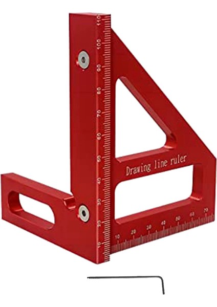 3D Çok Açılı Ölçüm Cetveli 45/90 Derece Alüminyum Alaşımlı Çizim Çizgi Cetveli Yüksek Hassasiyetli Düzen Ölçüm Aracı (Yurt Dışından)