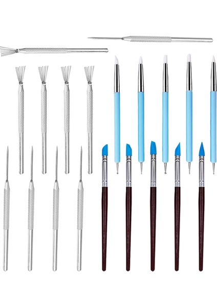 Kil Iğne Aletleri ve Silikon Kil Heykeltıraşlık Aleti, 20 Adet Seramik El Sanatları Kendin Yap El Sanatları (Yurt Dışından) modelleri