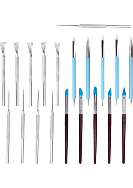 Kil Iğne Aletleri ve Silikon Kil Heykeltıraşlık Aleti, 20 Adet Seramik El Sanatları Kendin Yap El Sanatları (Yurt Dışından) indirimleri