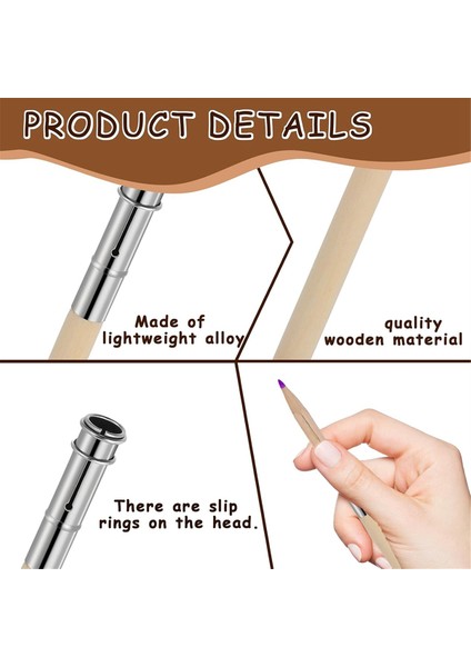 Sanatçılar 12 Adet Ahşap Kalem Kalem Uzatıcıları Ayarlanabilir Metal Saplı Uzatıcı Kalem Çekmecesi Kömür Tutucu (Yurt Dışından) modelleri