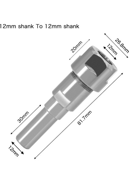 Yönlendirici Bit Uzatma Çubuğu Ahşap Freze Kesici Takım Tutucu Pens Oyma Makinesi Uzatma 12MM Ila 12MM (Yurt Dışından) fiyatları