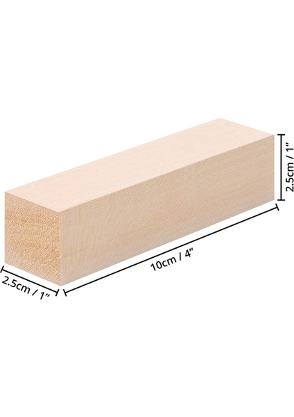 Büyük Oyma Ahşap Bloklar (10 Paket) 4 x 1 x 1 Inç Bitmemiş Ihlamur Ağacı Proje Zanaat Seti Yeni Başlayanlar Dıy Hobi Seti (Yurt Dışından)