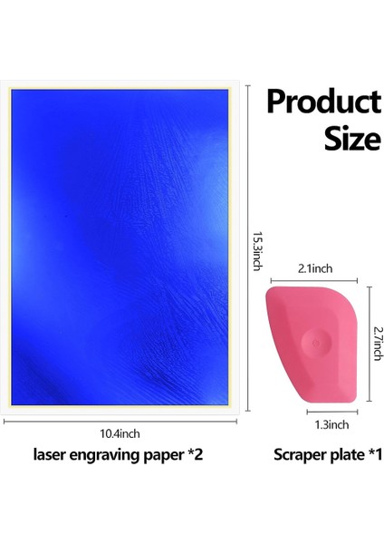 Lazer Gravür Markalama Renkli Kağıt, 2pcs Mavi Işaretleme Kağıdı, Fiber Lazer Markalama 15.3X10.4INCH Lazer Gravür Kağıdı (Yurt Dışından) fırsatları