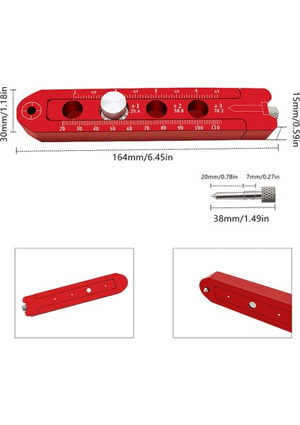 Ağaç Işleme Pusula Çizici, Alüminyum Alaşımlı Ayarlanabilir Dairesel Çizim Daire Cetveli ve Çizgi Ölçer, 2'li Paket (Yurt Dışından) modelleri