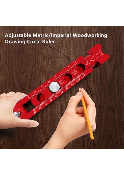 Ağaç Işleme Pusula Çizici, Alüminyum Alaşımlı Ayarlanabilir Dairesel Çizim Daire Cetveli ve Çizgi Ölçer, 2'li Paket (Yurt Dışından) indirimleri