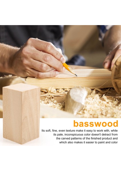 Ihlamur Ağacı Oyma Blokları 4 x 2 x 2 Inç, Çocuklar Yetişkinler Yeni Başlayanlar Veya Uzmanlar Büyük Oyma Ahşap Oyma Blokları Seti (Yurt Dışından) indirimleri