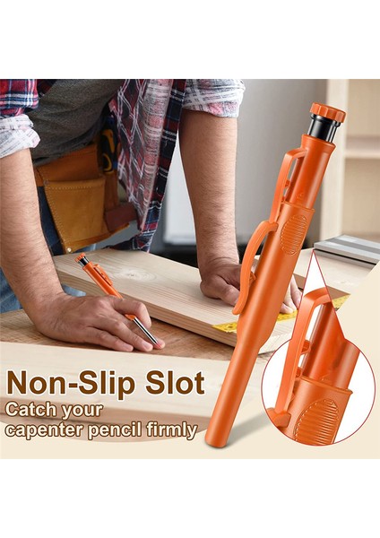 Paket Masif Marangoz Kalemleri, Dahili Kalemtıraşlı Çizici Alet Inşaat Ahşap Işçiliği Mimarı (Turuncu) (Yurt Dışından) fırsatları