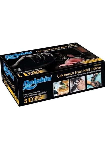 Siyah Pudrasız Nitril Eldiven Small
