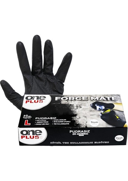 One Plus Siyah Pudrasız Nitril Eldiven Medium fiyatları