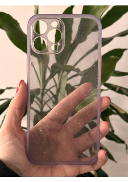 iPhone 12 Pro Max Mor Şeffaf Simli Kılıf