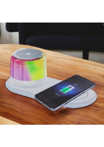S12 Magsafe Şarj Stantlı Kablosuz Bluetooth Rgb Hoparlör