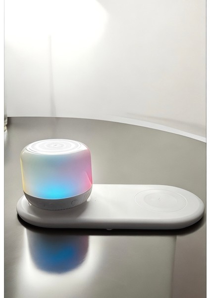 S12 Magsafe Şarj Stantlı Kablosuz Bluetooth Rgb Hoparlör
